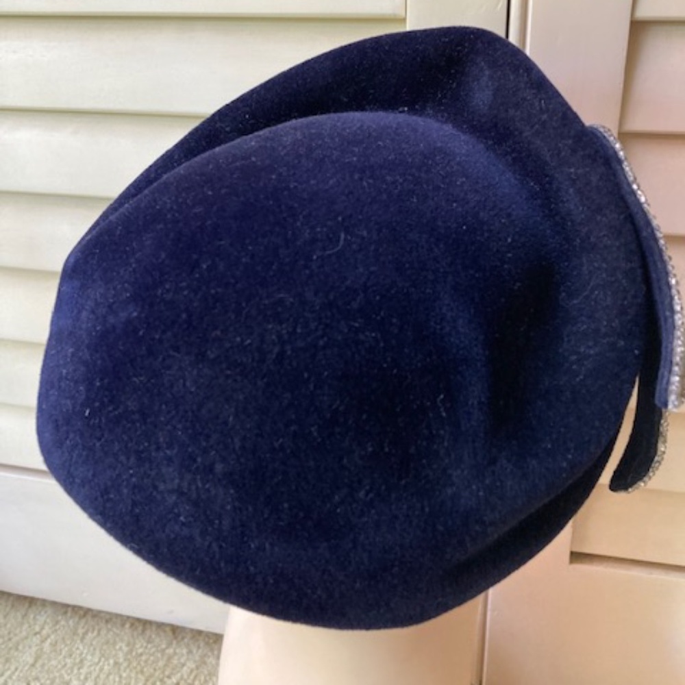 Vintage Navy Blue Carol Hat from Italy - Picture 7 of 15